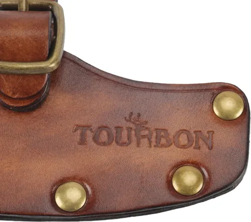 Vista 4 de TOURBON Funda para cabeza de hacha de hacha vintage Leaher Designed for Hatchets with a 3.5" Blade, Adjustable Buckle Strap, Reinforced Rivets