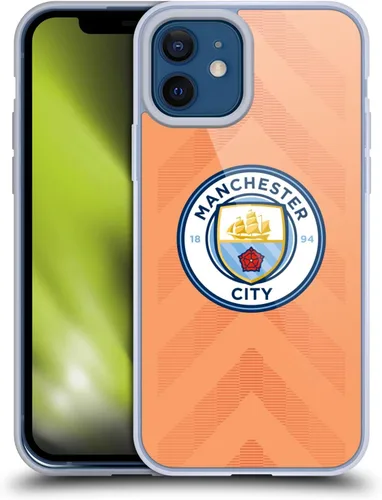 Vista 128 de Head Case Designs Funda de gel con licencia oficial del Manchester City Man City FC Away 2022/23 [protección de grado militar] compatible con Apple