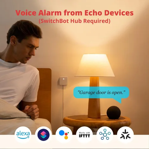 Vista 6 de SwitchBot Sensor de contacto de alarma de puerta – Alarma de ventana inalámbrica de seguridad inteligente para el hogar y sensor de puerta, añade