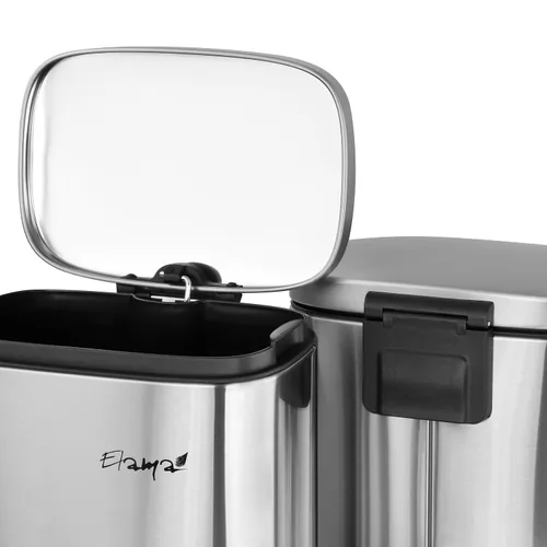 Vista 7 de Elama Papelera versátil para cocina, hogar y oficina con mecanismo de cierre lento (3 piezas de 13 galones + 2 x 1.32 galones plateados)