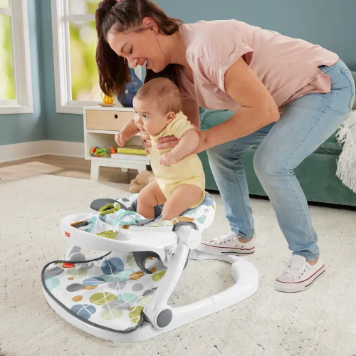 Vista 5 de Fisher-Price - Silla portátil para bebé Sit-Me-Up con bandeja para bocadillos, juguetes de actividad sensorial para recién nacidos y almohadilla