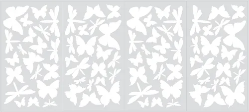 Vista 3 de RoomMates Calcomanías de pared de mariposas y libélulas que brillan en la oscuridad, calcomanías de pared reposicionables extraíbles para dormitorio