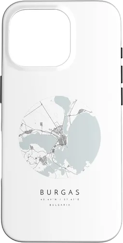 Vista 20 de Burgas Bulgaria Coordinates map - Carcasa para iPhone 16