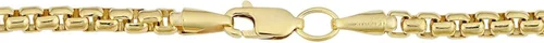 Vista 2 de Jewelry Affairs 14K Yellow Gold Filled Round Box Chain Necklace, 3.4mm Wide