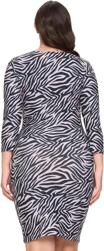 Vista 6 de ICONOFLASH Women's 34 Sleeves Midi Bodycon Dress Crew Neck Fitted Dresses with Plus Size Options