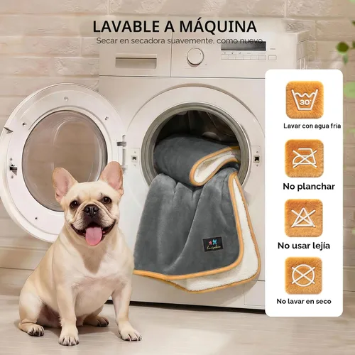 Vista 6 de Luciphia Manta impermeable para perro, lavable, reversible, de forro polar, sherpa, para cama, sofá, suave, a prueba de líquidos, a prueba de orina