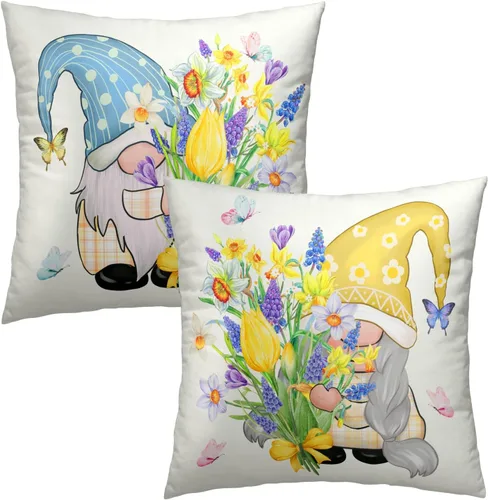 Vista 74 de Fundas de almohada de brújula de ancla, fundas de almohada náuticas para exteriores, fundas de cojín decorativas de rayas azules y blancas, fundas
