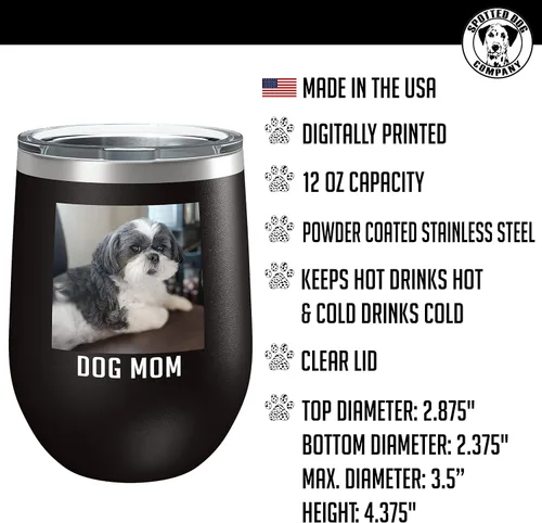 Vista 2 de Vaso de vino personalizado de 12 onzas (17 colores) para el Día de la Madre, con aislamiento térmico y recubrimiento en polvo, de acero inoxidable