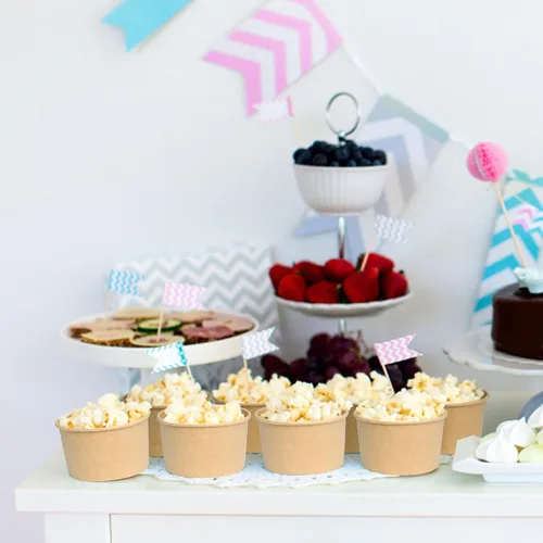 Vista 6 de ESSENTIAL Tazas de helado de papel, 50 piezas 8 onzas Cuencos desechables para postres para alimentos calientes o fríos, tapas no incluidas