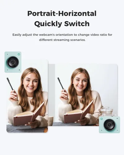 Vista 9 de OBSBOT Meet 2-4K Cámara web para PC con sensor de 1/2", encuadre y enfoque automático con IA, modo belleza, ligera, control por gestos, HDR
