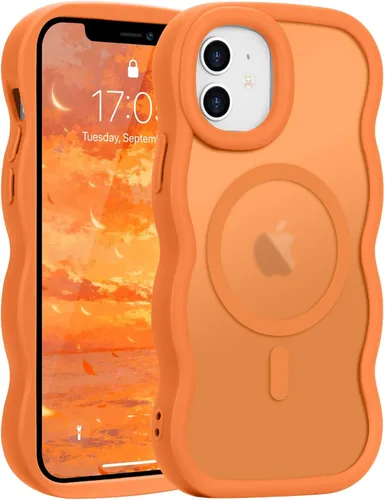 Vista 72 de Pepmune - Funda para iPhone 12 Pro Max con marco ondulado y estructura rígida, color mate claro, cubierta trasera unisex, compatible con Magsafe