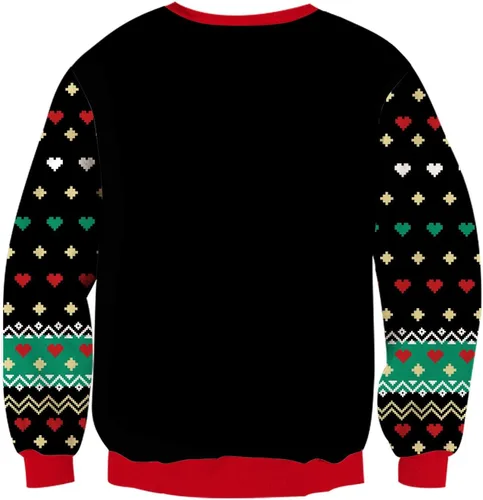 Vista 5 de RAISEVERN Suéter feo de Navidad para mujer, suéter de punto de manga larga, cuello redondo
