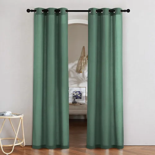 Vista 143 de NICETOWN - Cortinas de lino angora para ventana de cocina sobre el fregadero, con ojales, lino grueso angora, tratamientos cortos para ventanas
