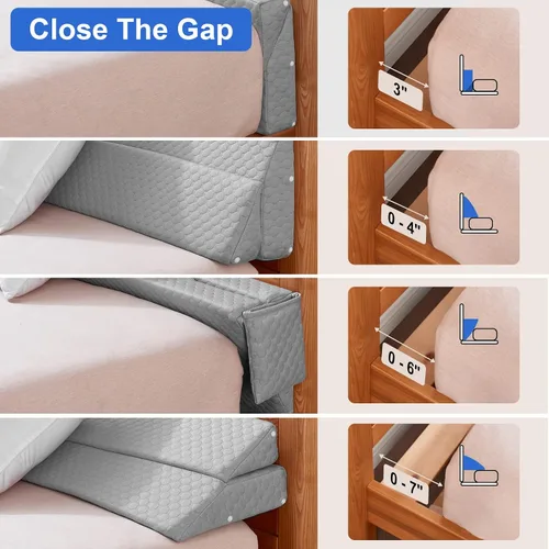 Vista 4 de EUHAMS Almohada de Cuña para Cama Tamaño Twin - Relleno de Hueco de Cama Cuña de Colchón Almohada de Cabecera - Llena el Hueco (0-7") Entre