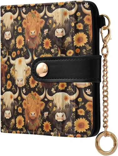 Vista 24 de Red Heart Black - Cartera para mujer, con bloqueo RFID, pequeña, delgada, tarjetero, plegable, compacta, de piel sintética, con bolsillo