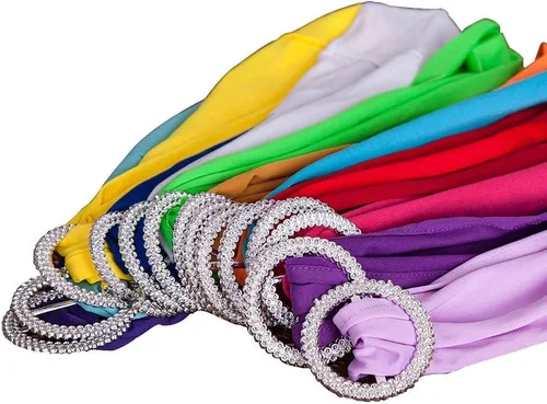 Vista 8 de MDS® Paquete de 10 bandas de elastano para silla con hebilla deslizante para decoración de bodas y eventos, bandas elásticas reutilizables