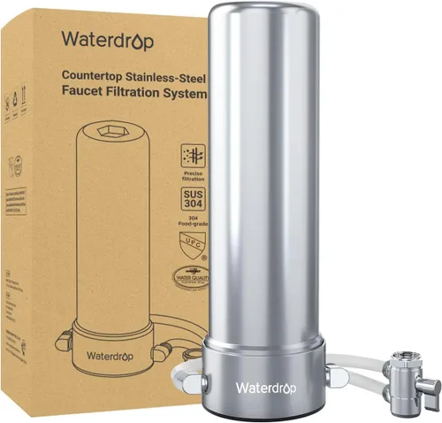 Vista 16 de Waterdrop Filtro de agua para grifo de fregadero, sistema de filtro de agua de encimera de 4000 galones y recordatorio de vida del filtro, reduce