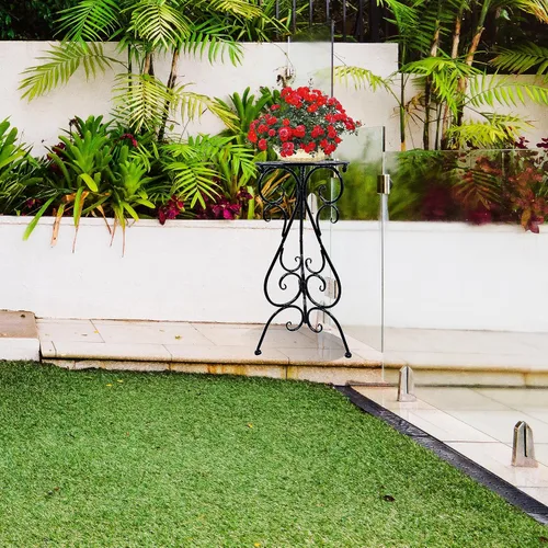 Vista 6 de NAKUPE Soporte de metal para plantas para interiores y exteriores, soportes para macetas individuales de 22.5 pulgadas de alto, soporte de pedestal