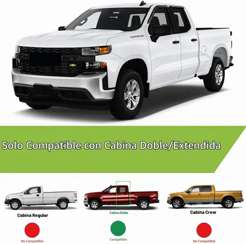 Vista 5 de Deflectores de ventana adhesivos para ventanas laterales y ventilación con viseras para 2015-2018 Chevy Silverado y GMC Sierra 1500 2500HD 3500HD