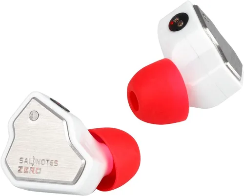 Vista 2 de Linsoul 7Hz Salnotes Zero HiFi 0.394 in Dynamic Driver In-Ear Earphone IEM con diafragma compuesto de metal placa frontal de acero inoxidable Blanco