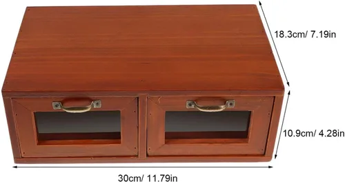 Vista 2 de Monitor elevador de madera con cajón de acrílico para configuración ergonómica de escritorio