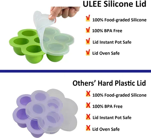Vista 5 de ULEE 2-Pack Accessories Compatible with Instant Pot 6 QT - Silicone Egg Bites Mold + Silicone Steamer Basket - Perfect for 5/6/8 Quart Pressure
