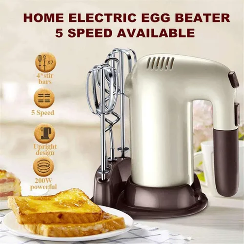 Vista 4 de Creamy-white 200W Copper Motor Eggbeater, 5 speed Adjustment and Temperature Control, Four-rod Electric Mixer
