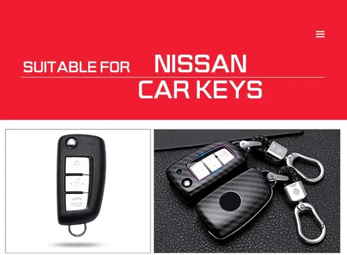 Vista 4 de ontto Funda para Llave de Automóvil Flip con Botón de Nissan, Carcasa de Llave de ABS para Rogue Rogue Select Blanco