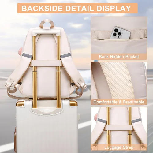 Vista 6 de Mochila escolar para niñas adolescentes, lindas mochilas universitarias para niños y estudiantes Bookbag Fit - Bolsa para laptop de 15.6 pulgadas