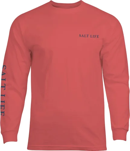 Vista 2 de Salt Life Camiseta de manga larga con cuello redondo de langosta para hombre