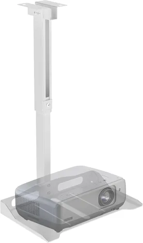 Vista 14 de WALI Soporte de techo para proyector, soporte universal para proyector de perfil bajo con brazos retráctiles y función de ajuste múltiple Blanco