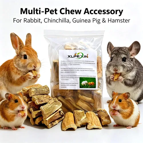Vista 6 de Rabbit Chew Toys,Natural Papaya Chew Sticks for Chinchilla Bunny