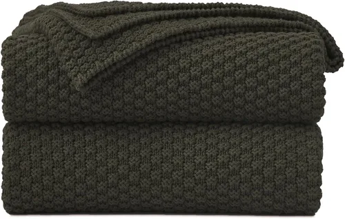 Vista 22 de Longhui bedding - Manta de punto negra para sofá, suave, acogedora, lavable a máquina, 100% algodón, manta de sofá, pesada, de 2.5 libras, bolsa