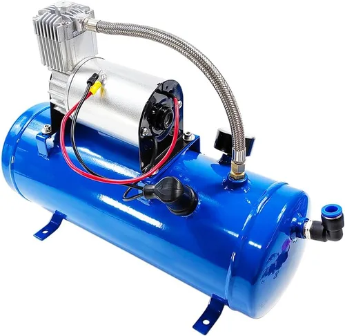Vista 9 de Compresor de aire DC de 12V 150PSI con tanque de 6 litros 1.6 galones Apto para bocinas de tren neumáticos de autocaravana Compresor de aire