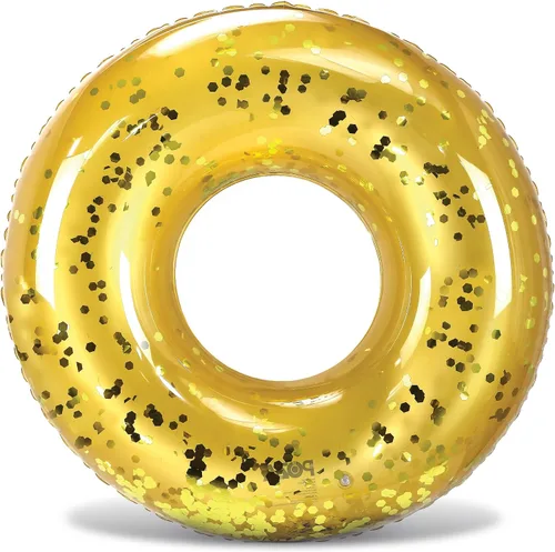 Vista 22 de POZA Flotador de Tubo Inflable para Piscina – Anillo de natación de confeti brillante, Tubo Inflable de Servicio Pesado Resistente a los Rayos UV