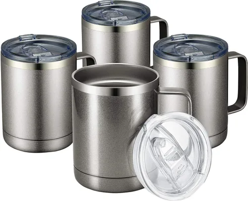 Vista 53 de MEWAY - Taza de café con asa, vaso térmico