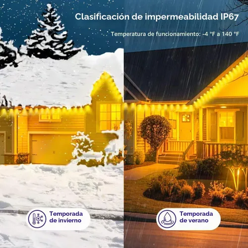 Vista 4 de Luces permanentes para exteriores Pro, luces LED RGB de 50 pies, IP67 impermeables con aplicación inteligente y control remoto, para Navidad