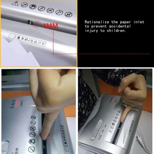 Vista 4 de Trituradora de papel microcortada Minute resistente, con tarjetas de CD/crédito, capacidad de trituración de 4 hojas
