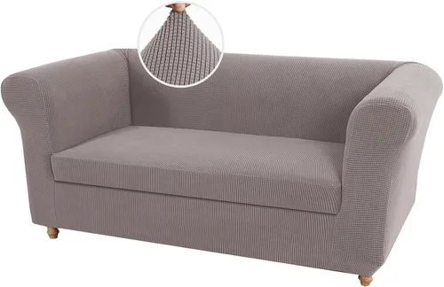 Vista 23 de UNBBRRL Funda de sofá Chesterfield de jacquard elástico, fundas de cojín gruesas para sofá, protector de muebles para sala de estar