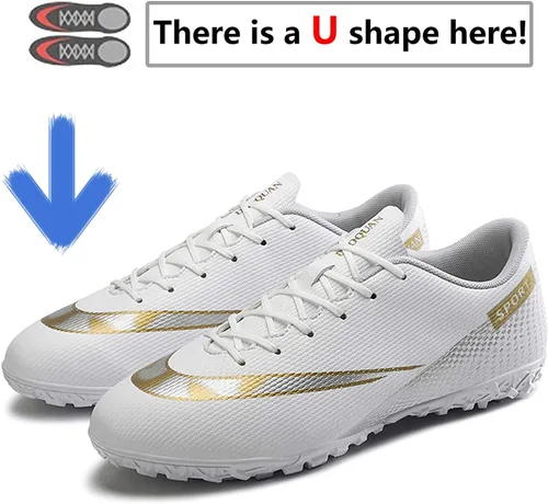 Vista 2 de YDVXBE Zapatos de fútbol para hombre, zapatos de fútbol juveniles, zapatos de fútbol para adultos, tenis profesionales TF para entrenamiento