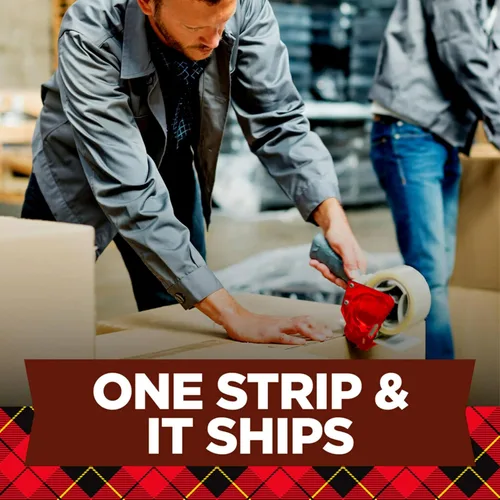 Vista 8 de Scotch Cinta de embalaje de envío de grado comercial, 1.88 in x 54.6 yardas, con dispensador de servicio pesado