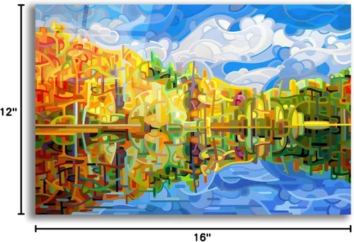 Vista 9 de Epic Art 'Falling' de Mandy Budan, arte de pared de vidrio acrílico, 16 x 12 pulgadas