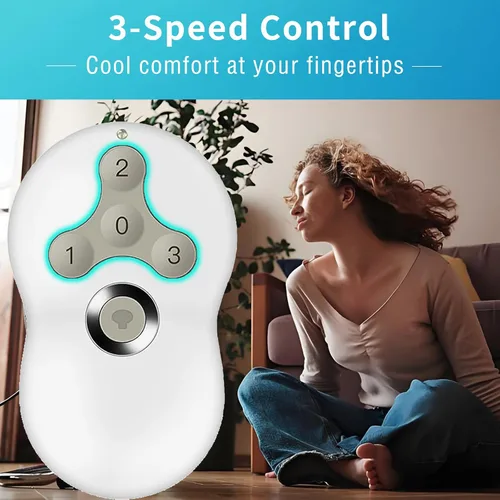 Vista 4 de Kit de control remoto universal de ventilador para Hunter, 3 velocidades con atenuador de luz Compatible con Hunter, Harbor Breeze, Hampton Bay