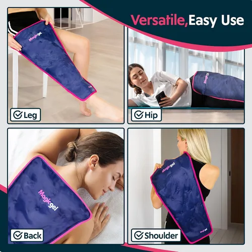 Vista 5 de Bolsa de hielo para piernas Magic Gel - Terapia fría profesional - Envoltura alrededor de las espinillas - Bolsa de hielo completa para toda