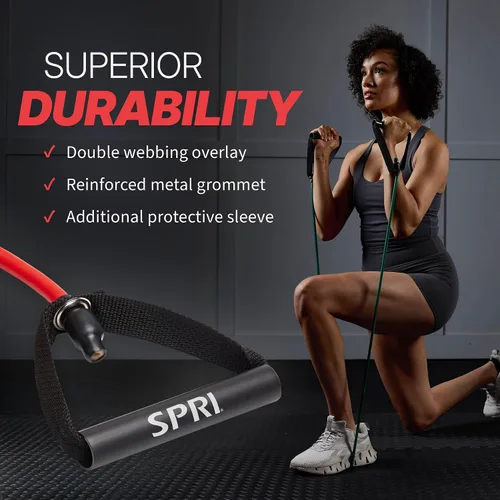 Vista 6 de SPRI Xertube Resistance Bands with Handles – All Exercise Cords Sold Separately with Home Gym Workout Fitness Door Anchor Attachment Option
