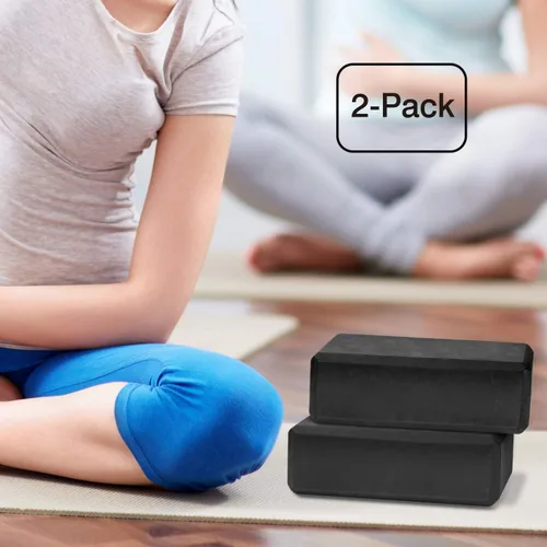 Vista 8 de MoKo Bloques finos de yoga, paquete de 2, 9 x 6 x 3 pulgadas, bloques de yoga de espuma EVA de alta densidad, ecológicos y ligeros, aumentan