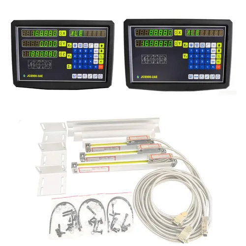 Vista 9 de Lectura digital de 2/3 ejes y codificador DRO de escala de vidrio lineal de precisión TTL para torno de fresado. Nota: la pantalla y las básculas se