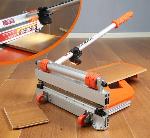 Vista 14 de CUTTEREX Heavy Duty 13" profesional cortador de piso de vinilo, pisos multicapa, parquet, paneles de pared de fibrocemento, base cóncava de goma