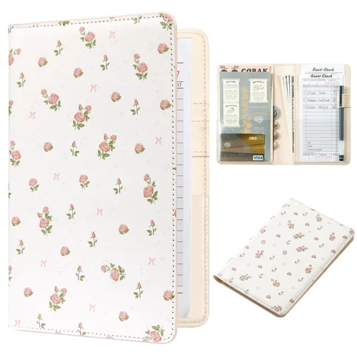 Vista 57 de CoBak Libreta para servidores de alta calidad: organizador de cartera de camarero de 5.12 x 7.91 pulgadas en piel auténtica, con 8 bolsillos