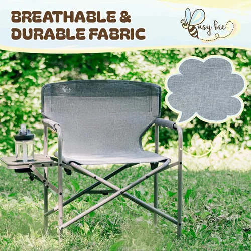 Vista 5 de Busy Bee Oversized Kids Camping Chair with Cup Holder, High Back Toddler Chair Kids Folding Chair, Perfect for Beach & Outdoor, Supports 150 Lbs.